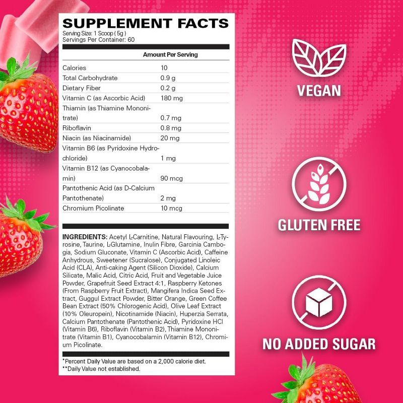 OxyShred Cosmic Blast pre-workout powder Supplements Facts Label