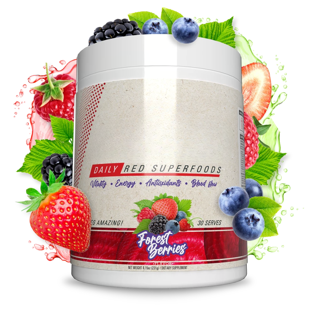 Red Superfood Antioxidant drink powder with no added sugar Forest Berries Flavor