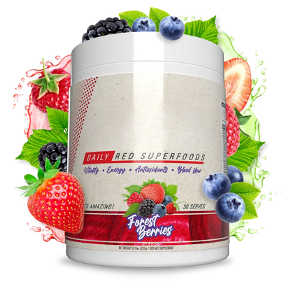 Red Superfood Antioxidant drink powder with no added sugar Forest Berries Flavor
