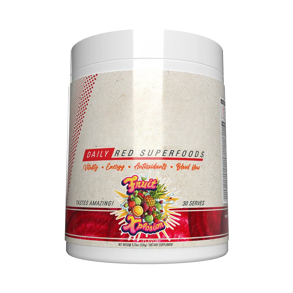 Red Superfood Antioxidant drink powder with no added sugar Fruit Explosion Flavor