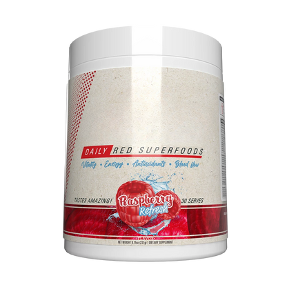 Red Superfood Antioxidant drink powder with no added sugar Raspberry Refresh Flavor