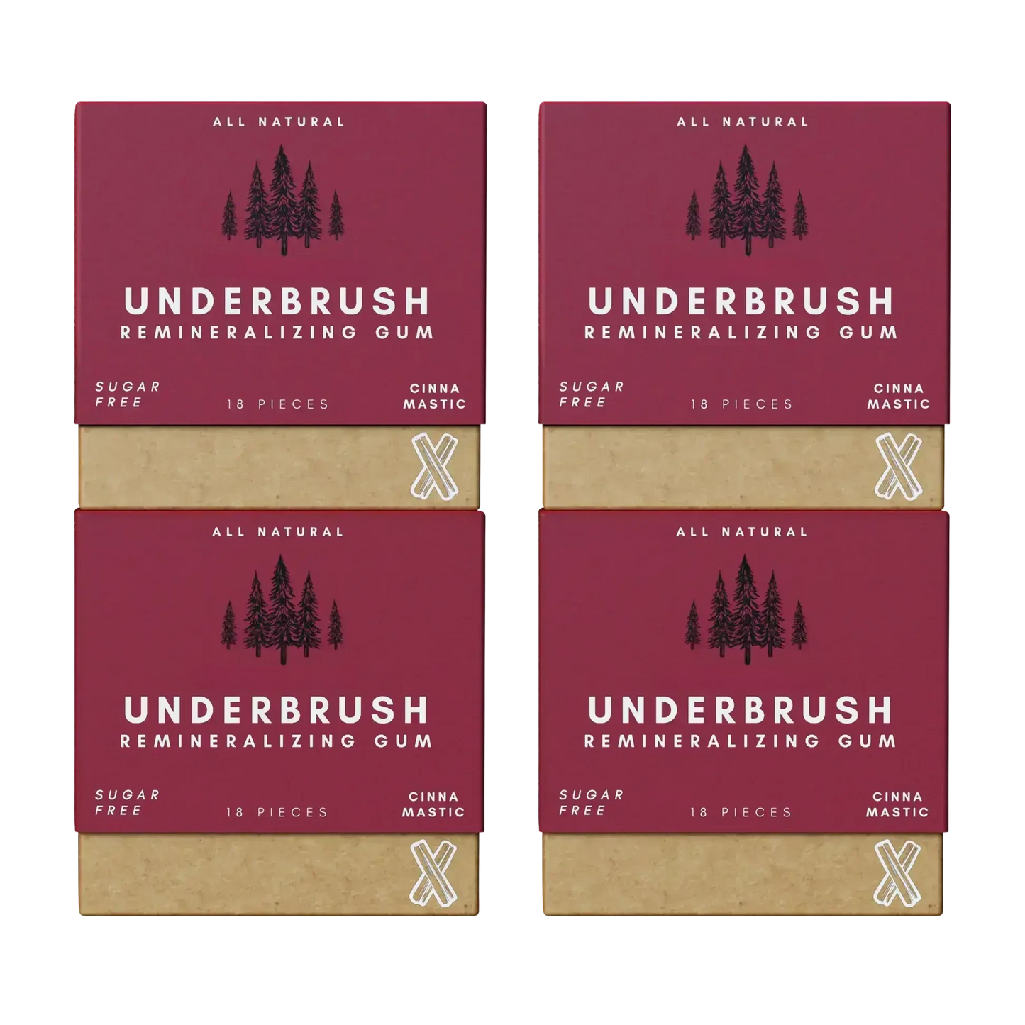 Remineralizing Gum package with hydroxyapatite 4 Pack Cinna-Mastic