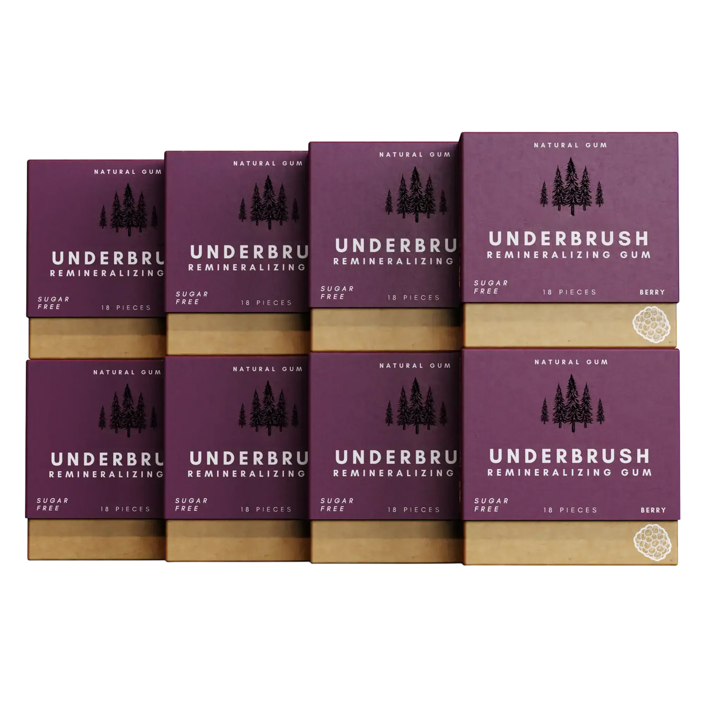 Remineralizing Gum package with hydroxyapatite 8 Pack Berry