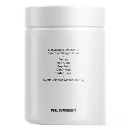 Resveratrol CoQ10 and Urolithin A complex supplement packaging