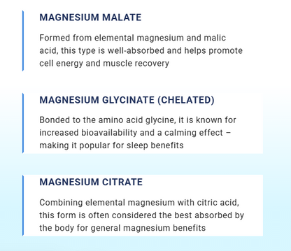 Triple Complex Magnesium – 90 Vegan Capsules | Glycinate, Malate, Citrate | High Absorption Supplement
