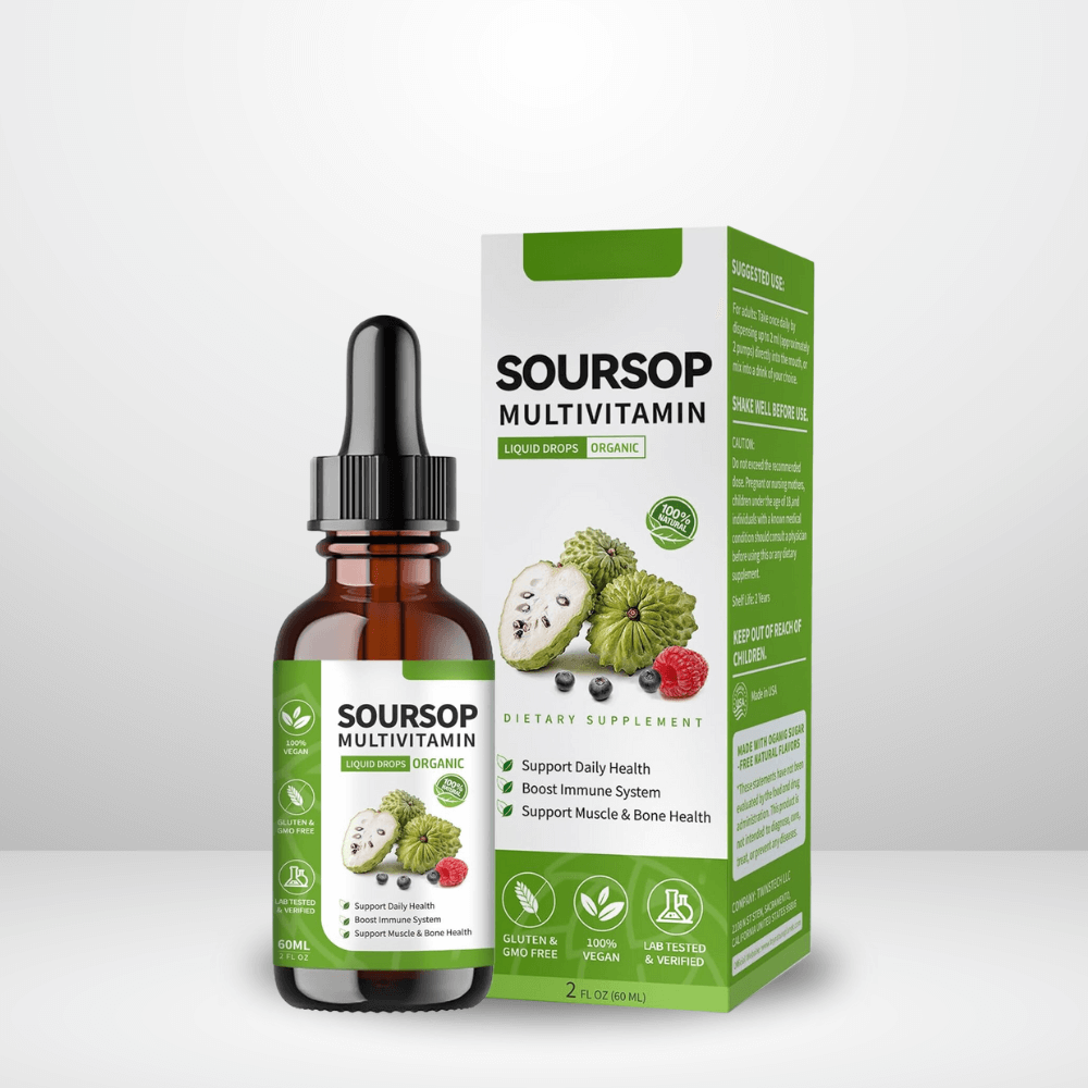 Soursop Herbal Drops Bottle – Front View