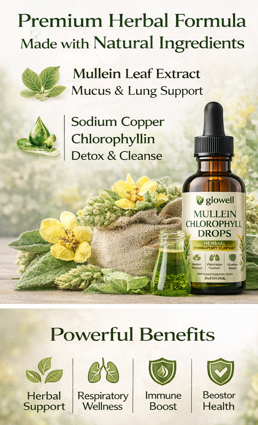Mullein Leaf & Chlorophyll Herbal Tincture – Natural Extract, 2 oz