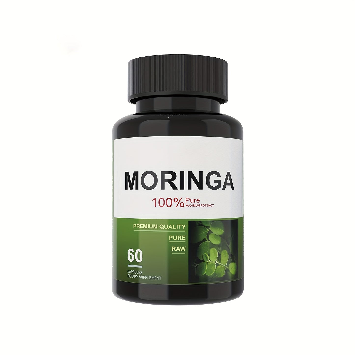 Bottle of Organic Moringa Capsules – Front View

