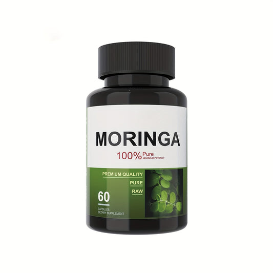 Bottle of Organic Moringa Capsules – Front View

